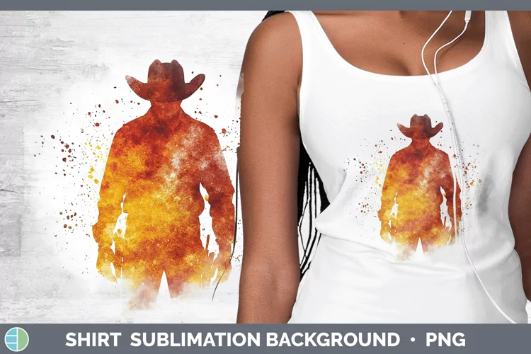 Watercolor Splash Cowboy Shirt Sublimation Sublimation Backg