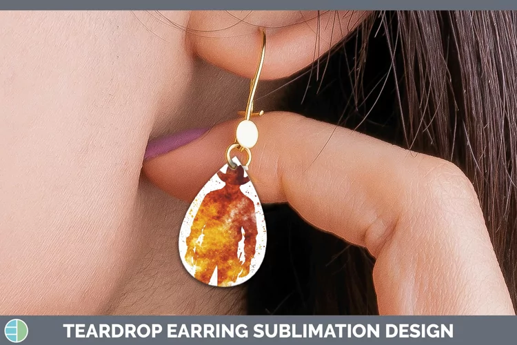 Watercolor Splash Cowboy Teardrop Earrings Sublimation Earri