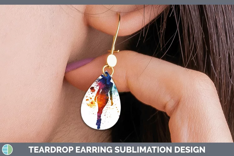 Watercolor Splash Cowgirl Teardrop Earrings Sublimation Earr