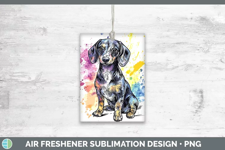 Watercolor Splash Dachshund Air Freshener Sublimation Car Fr