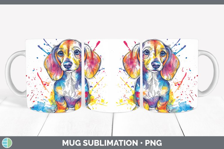 GorgeousWatercolor Splash Mug Wrap design.