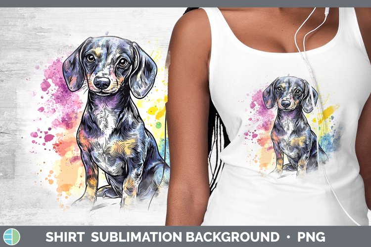 Watercolor Splash Dachshund Shirt Sublimation Sublimation Ba