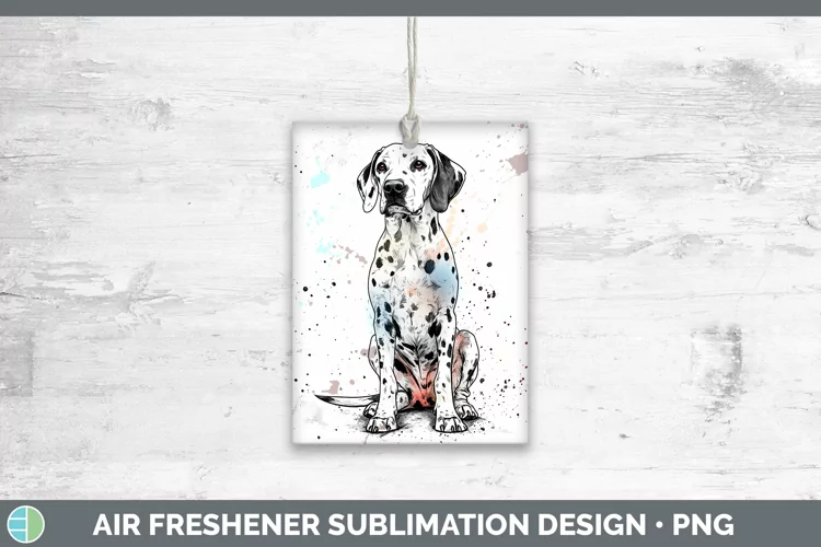 Watercolor Splash Dalmatian Air Freshener Sublimation Car Fr