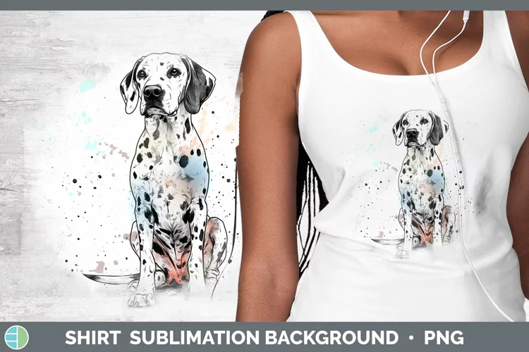 Watercolor Splash Dalmatian Shirt Sublimation Sublimation Ba