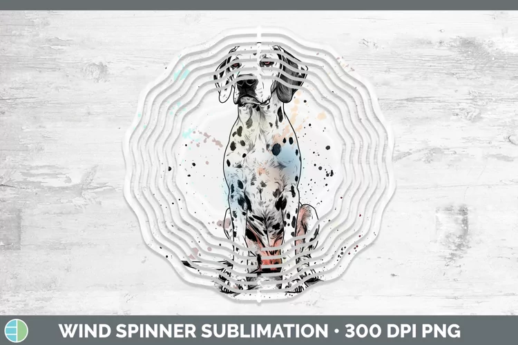 Watercolor Splash Dalmatian Wind Spinner Sublimation Spinner