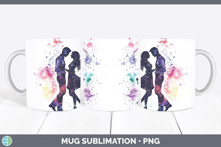 GorgeousWatercolor Splash Mug Wrap design.
