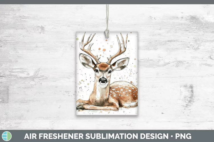 Watercolor Splash Deer Air Freshener Sublimation Car Freshen