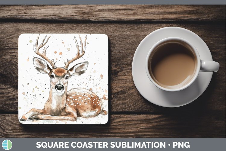 GorgeousWatercolor Splash Square Coaster design.