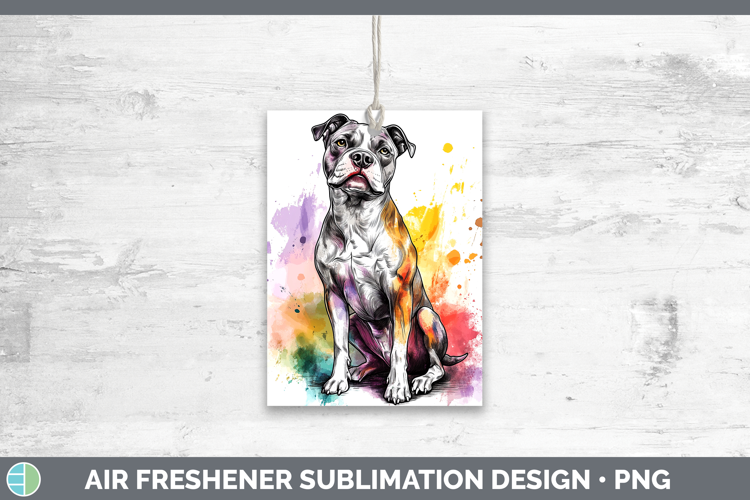 Watercolor Splash Dogs 03 American Staffordshire Air Freshen