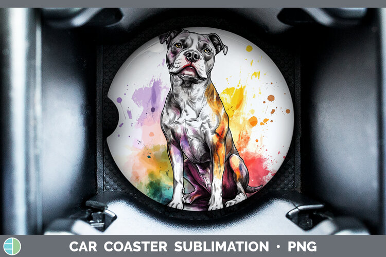 GorgeousWatercolor Splash Dogs 03 Car Coaster design.