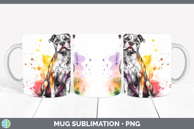 GorgeousWatercolor Splash Dogs 03 Mug Wrap design.