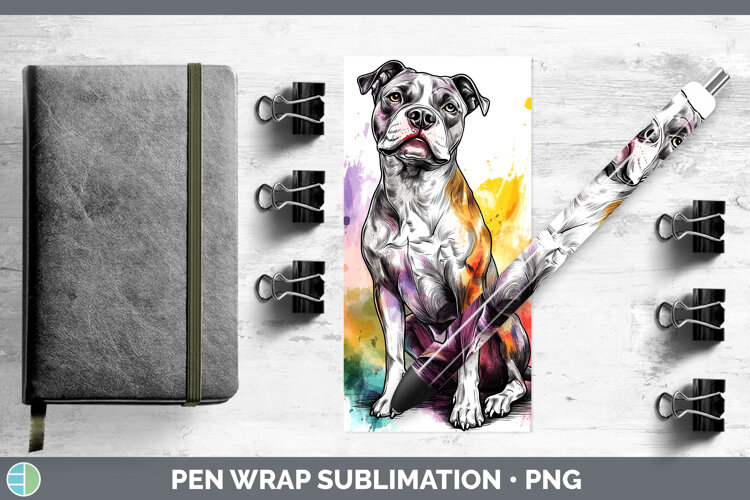GorgeousWatercolor Splash Dogs 03 Pen Wrap design.