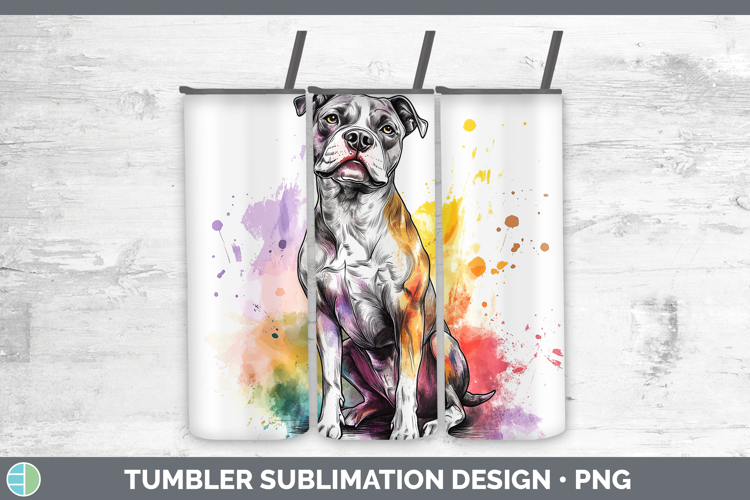 Watercolor Splash Dogs 03 American Staffordshire Tumbler Sub