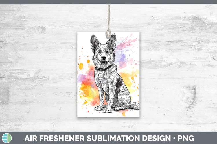 Watercolor Splash Dogs 03 Australian Cattle Dog Air Freshene