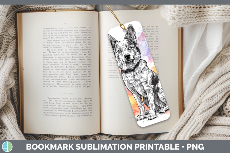 Watercolor Splash Dogs 03 Australian Cattle Dog Bookmark Sub