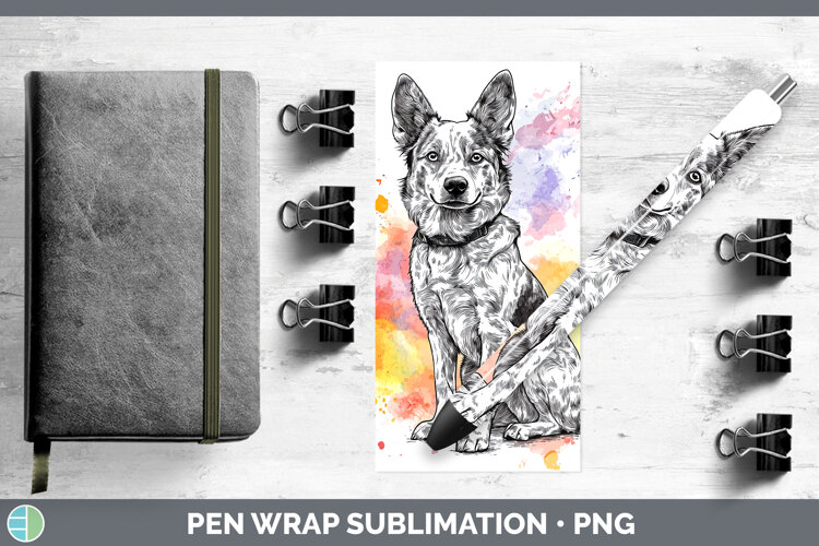 GorgeousWatercolor Splash Dogs 03 Pen Wrap design.
