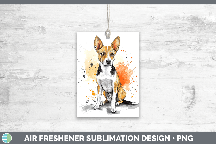 Watercolor Splash Dogs 03 Basenji Air Freshener Sublimation