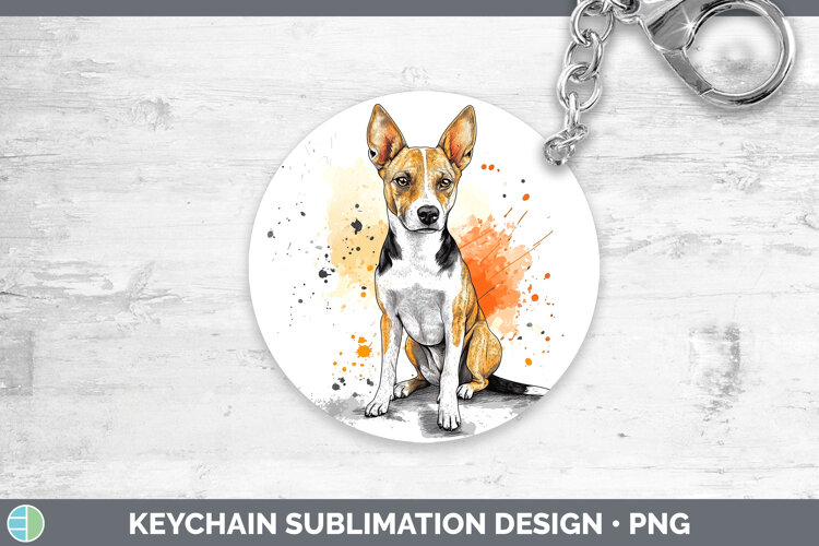 GorgeousWatercolor Splash Dogs 03 Keychain design.
