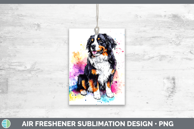 Watercolor Splash Dogs 03 Bernese Mountain Dog Air Freshener