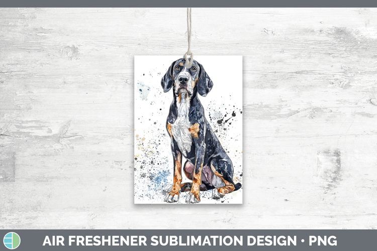 Watercolor Splash Dogs 03 Bluetick Coonhound Air Freshener S