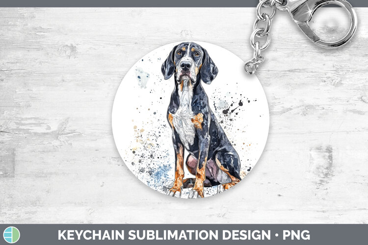 GorgeousWatercolor Splash Dogs 03 Keychain design.