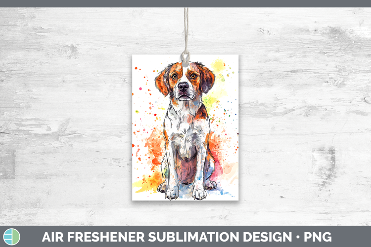 Watercolor Splash Dogs 03 Brittany Dog Air Freshener Sublima
