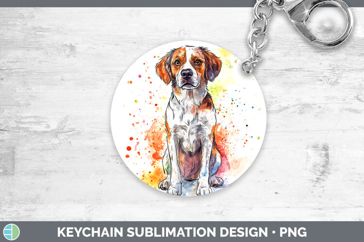 GorgeousWatercolor Splash Dogs 03 Keychain design.