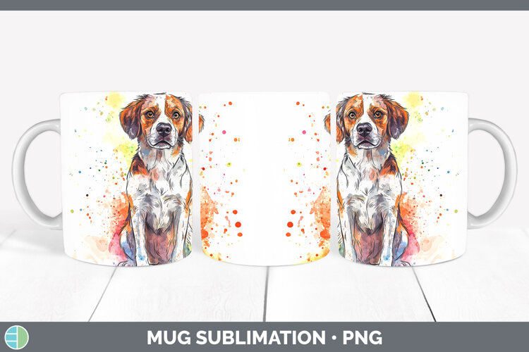 GorgeousWatercolor Splash Dogs 03 Mug Wrap design.