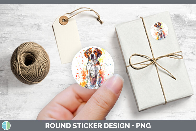 GorgeousWatercolor Splash Dogs 03 Stickers design.