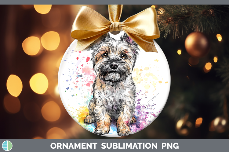 Watercolor Splash Dogs 03 Cairn Terrier Ornament Sublimation