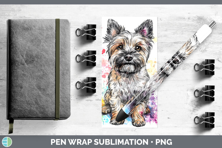 GorgeousWatercolor Splash Dogs 03 Pen Wrap design.