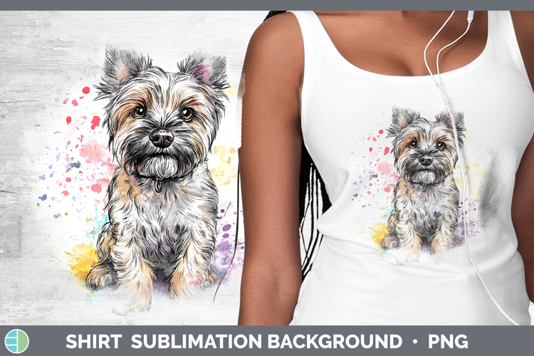 Watercolor Splash Dogs 03 Cairn Terrier Shirt Sublimation Su