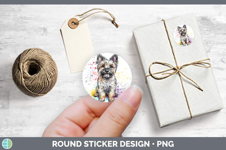 GorgeousWatercolor Splash Dogs 03 Stickers design.