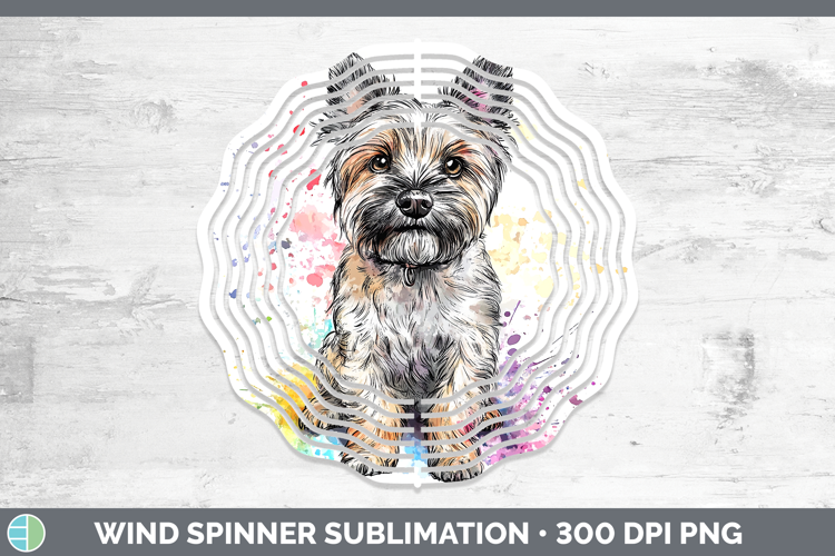 Watercolor Splash Dogs 03 Cairn Terrier Wind Spinner Sublima