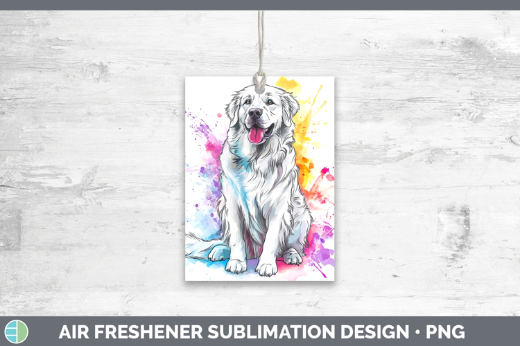 Watercolor Splash Dogs 03 Great Pyrenees Air Freshener Subli