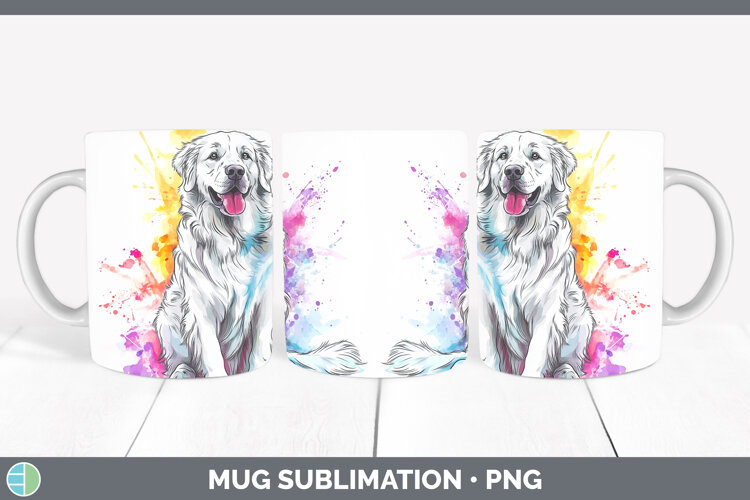 GorgeousWatercolor Splash Dogs 03 Mug Wrap design.