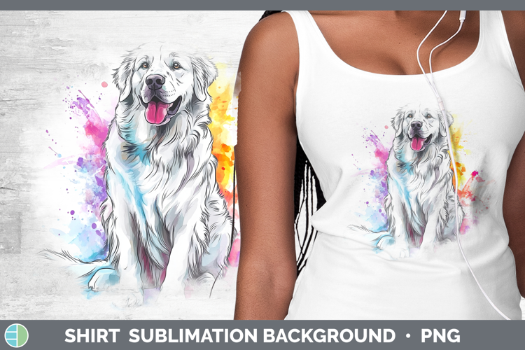 Watercolor Splash Dogs 03 Great Pyrenees Shirt Sublimation S