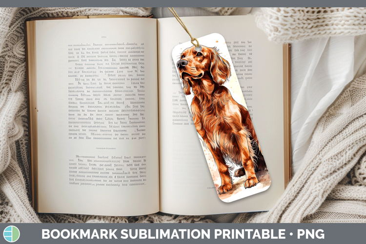 Watercolor Splash Dogs 03 Irish Setter Bookmark Sublimation