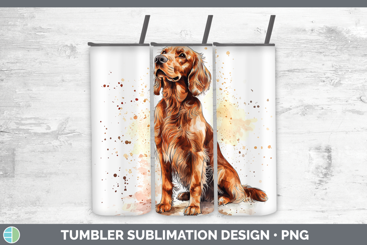 Watercolor Splash Dogs 03 Irish Setter Tumbler Sublimation 2