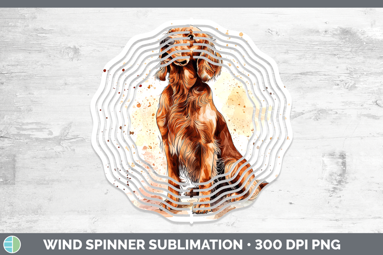 Watercolor Splash Dogs 03 Irish Setter Wind Spinner Sublimat