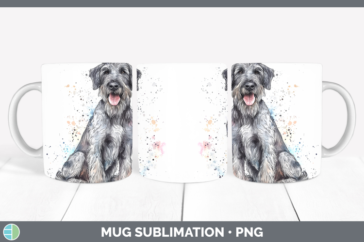 Watercolor Splash Dogs 03 Irish Wolfhound Mug Wrap Sublimat