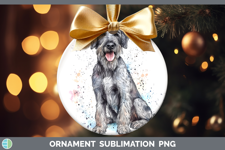 Watercolor Splash Dogs 03 Irish Wolfhound Ornament Sublimat