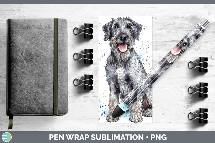 Watercolor Splash Dogs 03 Irish Wolfhound Pen Wrap Sublimat