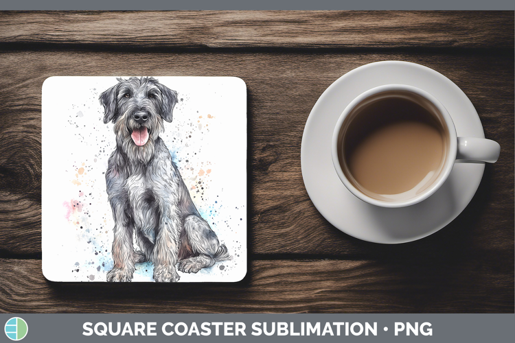 Watercolor Splash Dogs 03 Irish Wolfhound Square Coaster Su