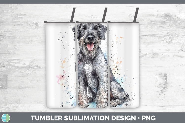 Watercolor Splash Dogs 03 Irish Wolfhound Tumbler Sublimati