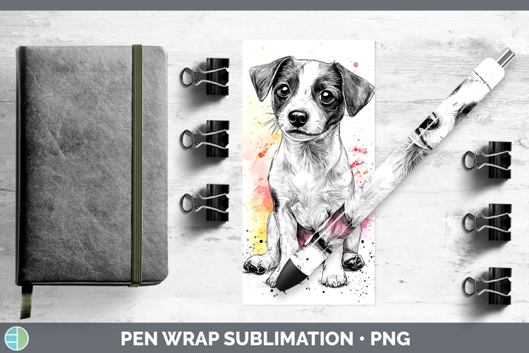 Watercolor Splash Dogs 03 Jack Russell Terrier Pen Wrap Subl