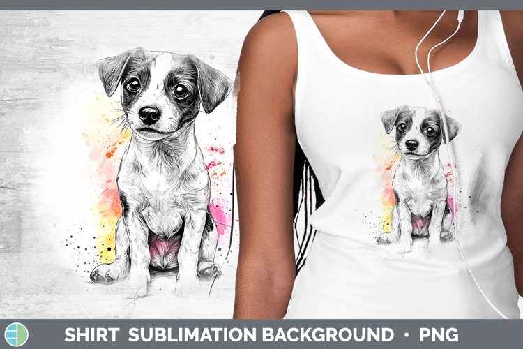 Watercolor Splash Dogs 03 Jack Russell Terrier Shirt Sublima
