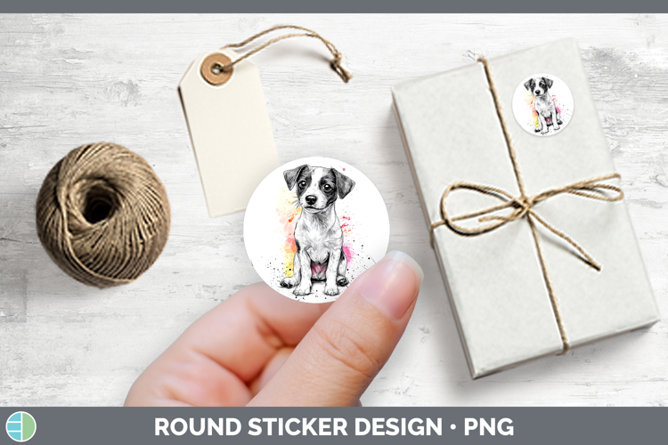 Watercolor Splash Dogs 03 Jack Russell Terrier Stickers | Ro