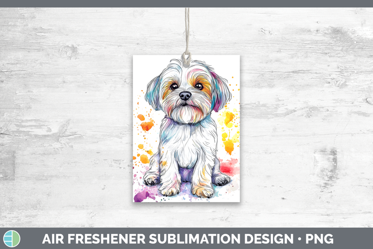 Watercolor Splash Dogs 03 Maltese Air Freshener Sublimation