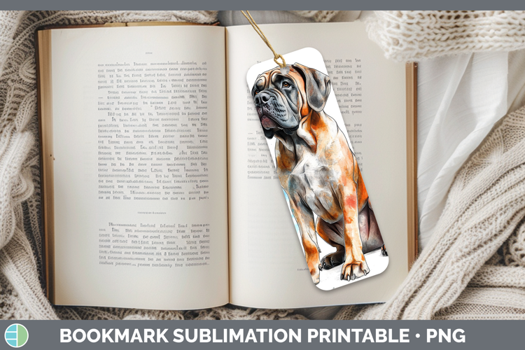 Watercolor Splash Dogs 03 Mastiff Bookmark Sublimation Print